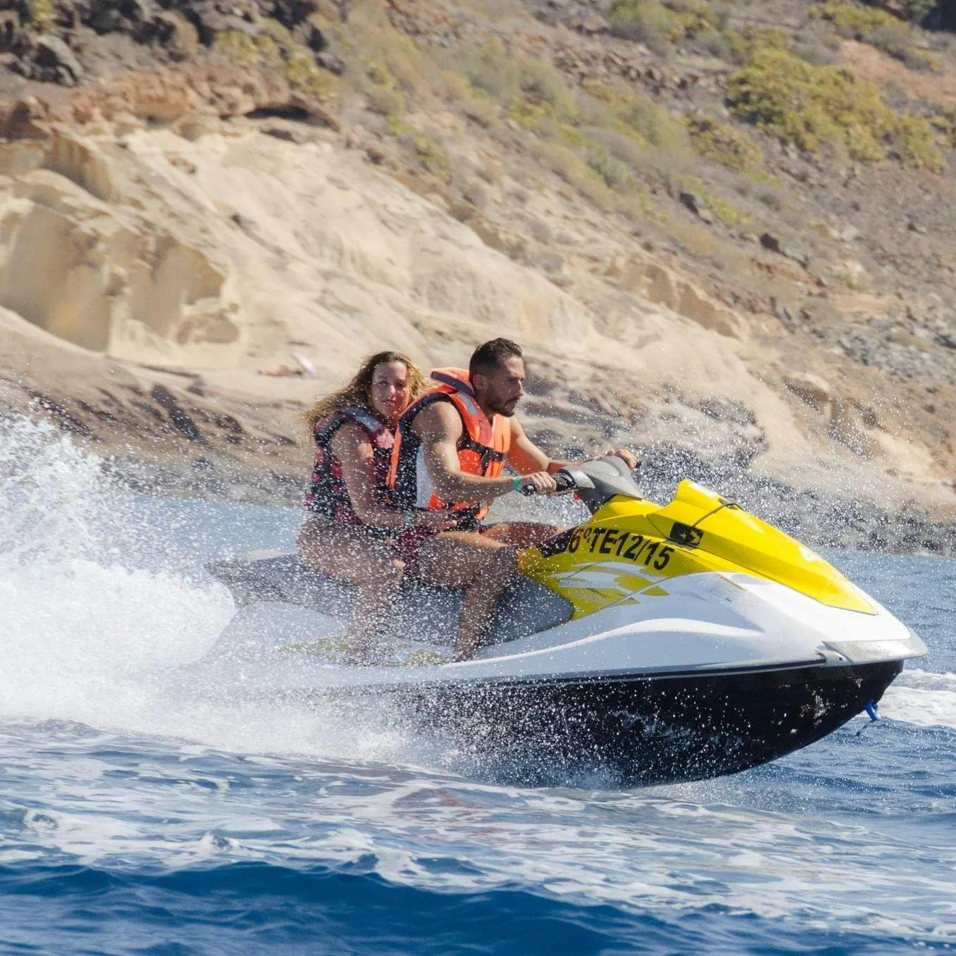 Jet Ski from Fañabé to Torviscas in Costa Adeje from Water Sports Tenerife Jet Ski from Fañabé to Torviscas in Costa Adeje from Water Sports Tenerife.