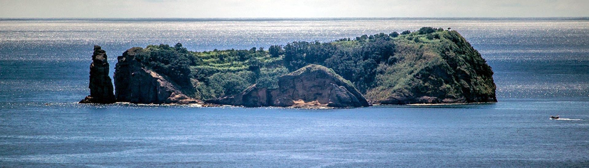 View of the Islet of Vila Franca do Campo Nature Reserve which can be visited during a tour with Azores Whale Watching TERRA AZUL.