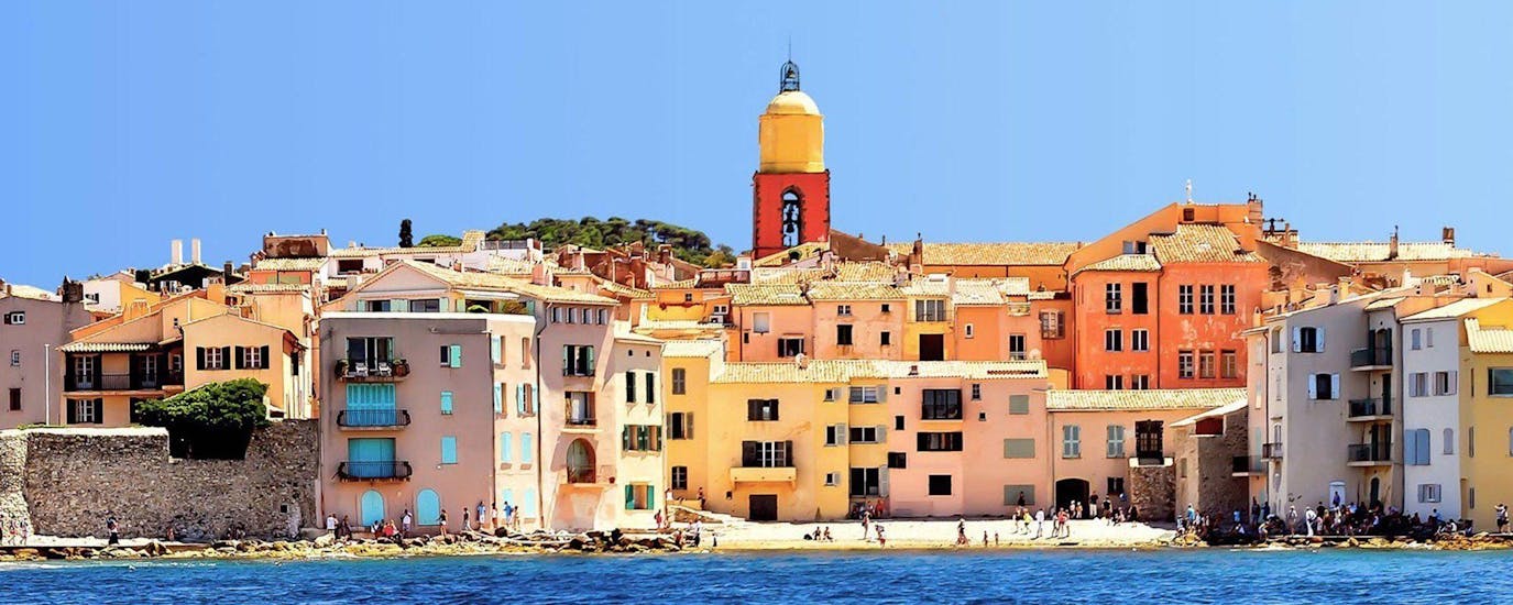 View of Saint Tropez during the Boat Trip to Saint-Tropez with Estérel National Park with Black Tenders.