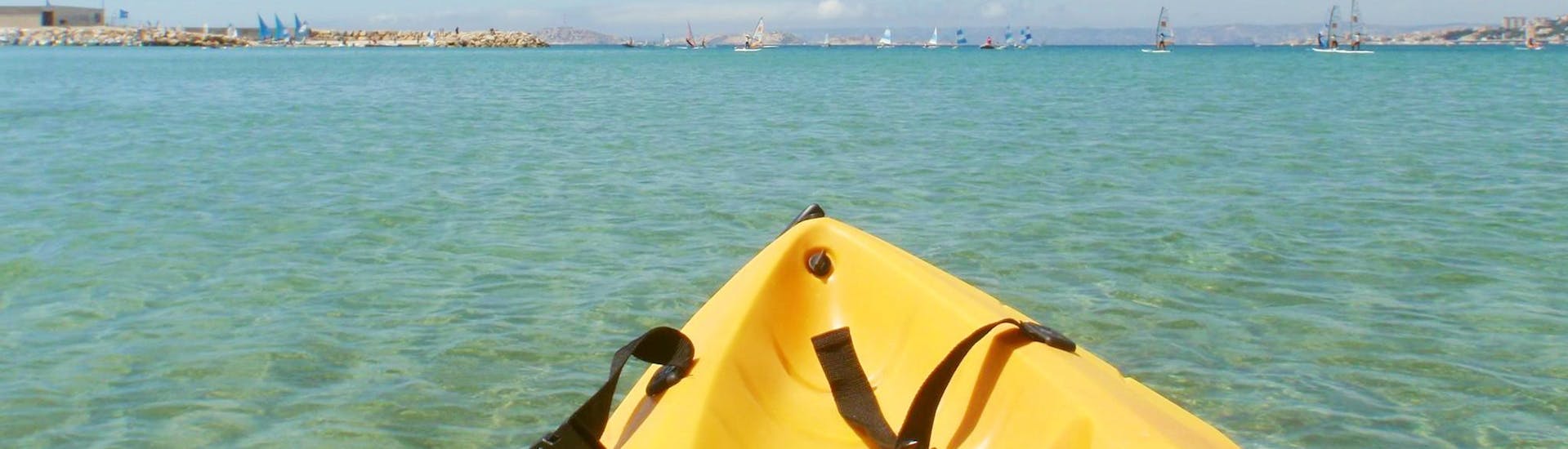 View from the kayak during the Sea Kayak Hire at the Pointe Rouge beach with 123 Kayak in Marseille.