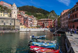 The stunning view of Vernazza during the boat trip from Levanto to Cinque Terre with Costa di Faraggiana Levanto.