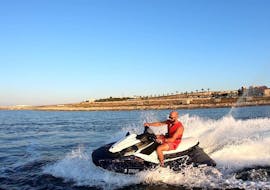 Man doing a jet ski safari around Comino and the Blue Lagoon with Paradise Watersports. 
