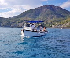 Our boat is ready for a new adventure during the Private Boat Trip to the Cinque Terre with Aperitif with Ale Cinque Terre.