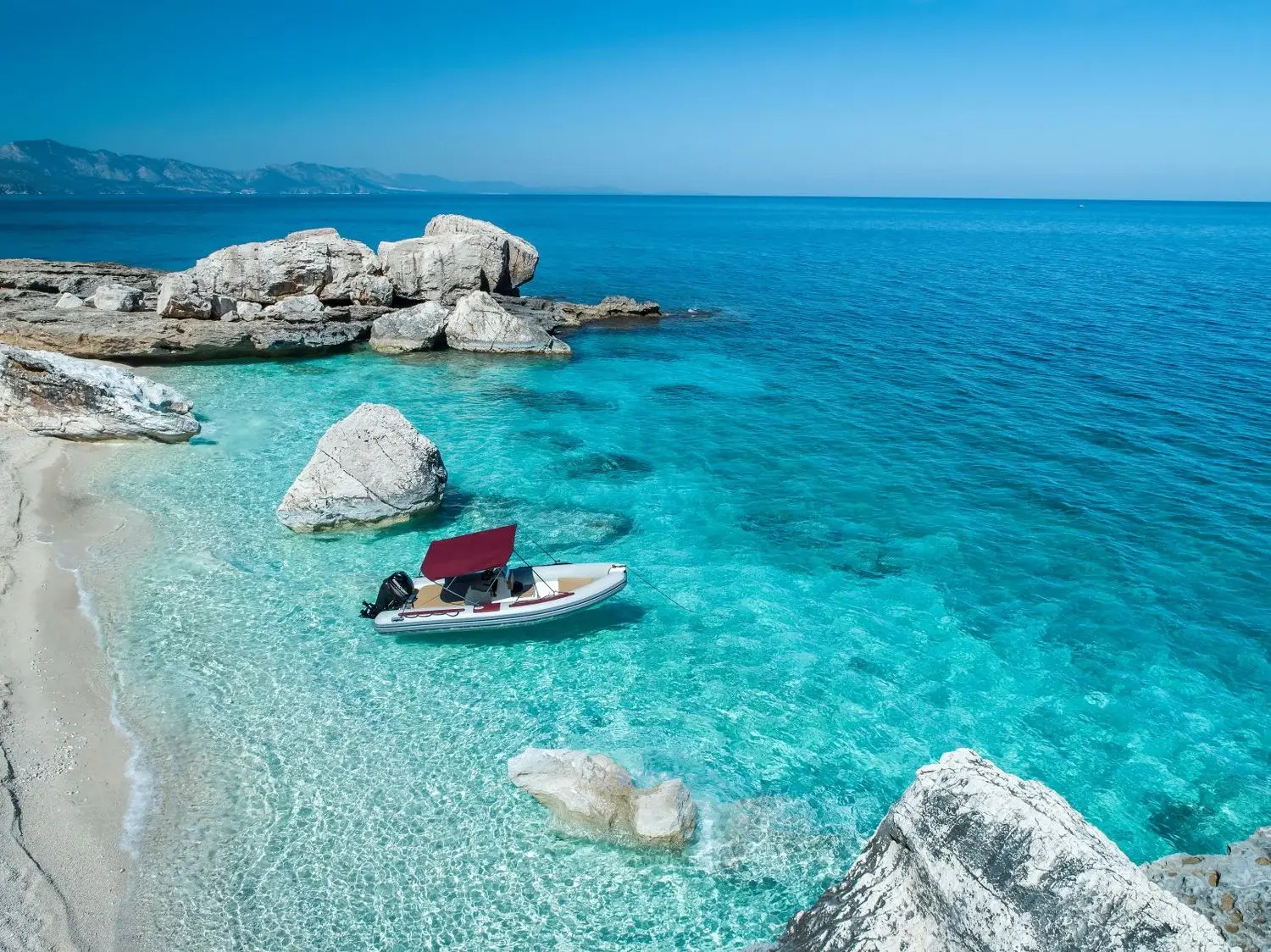 RIB Boat Rental in Cala Gonone (up to 6 people).