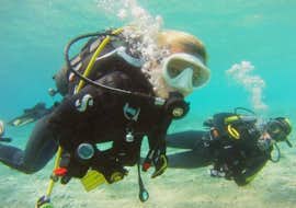 Schnuppertauchen in Split mit BLU Diving Center Split Eine Frau genießt ihren Schnuppertauchgang in Split mit dem Tauchzentrum Blu.