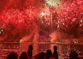 RIB Boat Trip in Cannes during the Pyrotechnic Art Festival with Black Tenders Cannes & Nice View of the firework during the Boat Trip from Cannes with Firework Display with Black Tenders.