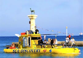 Uitzicht op de boottocht met glazen bodem in Rhodos met Yellow Submarine Rhodos.