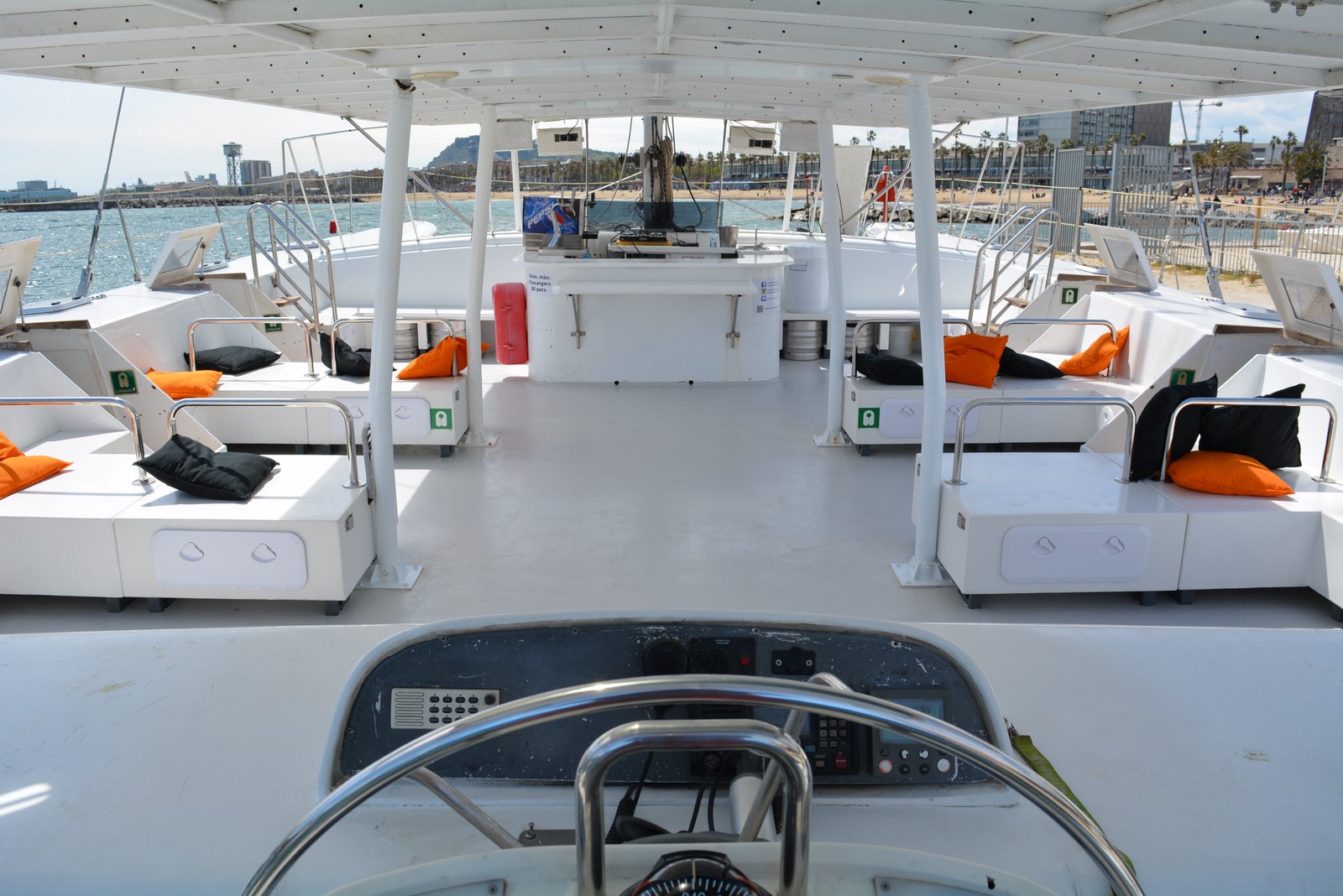 Interior view of one of the boats of Catamaran Sensations.
