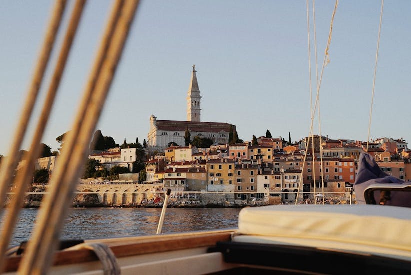 Gorgeous landscape during the Private Sailing Trip at Sunset from Rovinj with Sailing Pulpa Rovinj.
