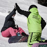 Kids & Adults Snowboarding Lessons for Beginners from Ski School Snow Experts Pass Thurn.