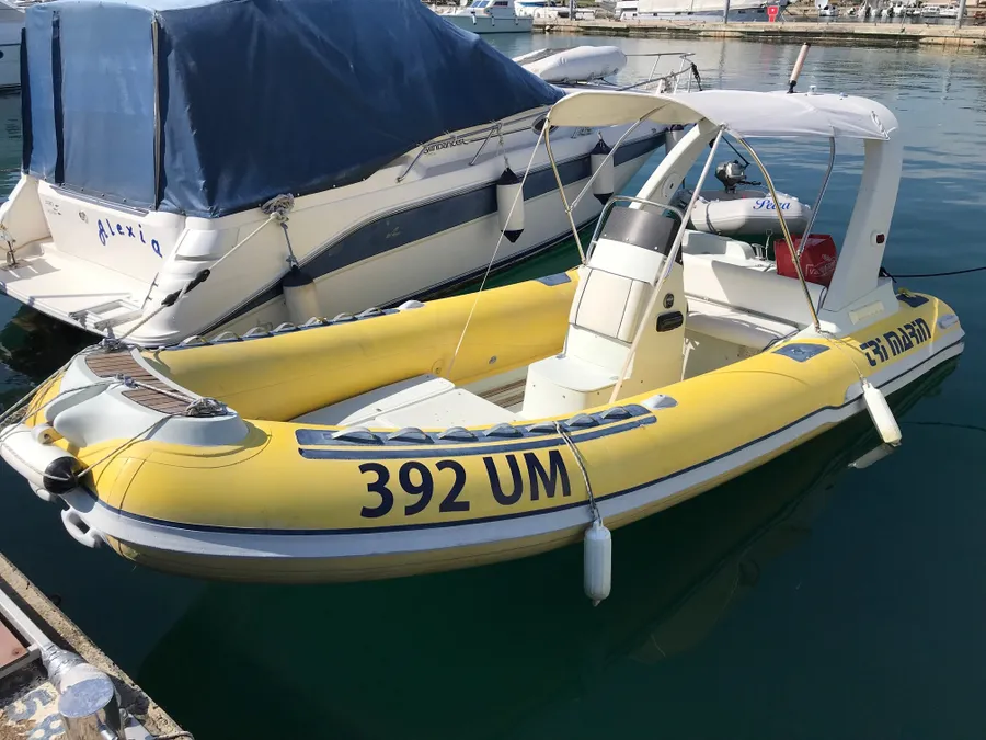 The boat from the Boat Rental with Licence in Umag (up to 8 people) with Action & Fun Umag.