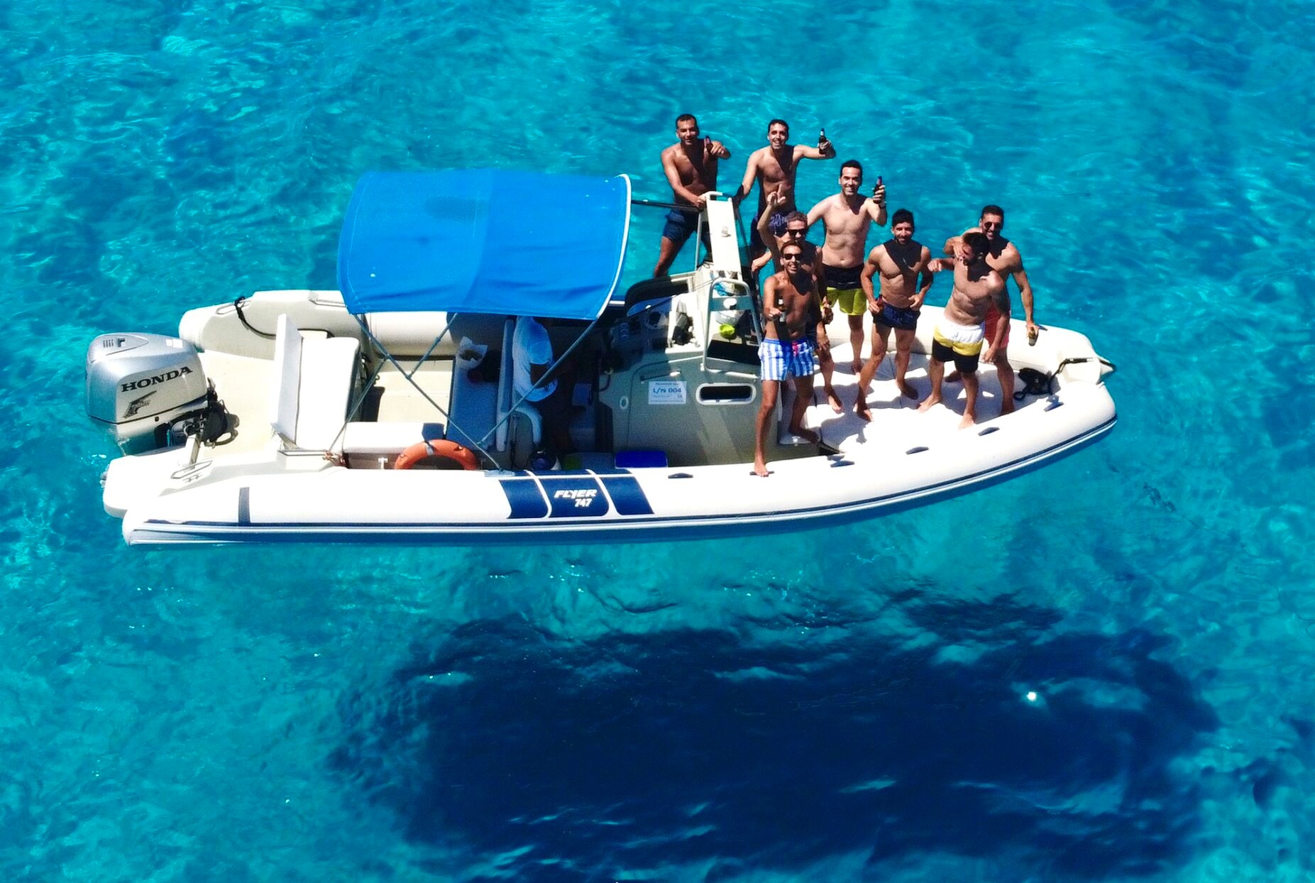 View over the Bue Marino cove during our RIB Boat trip to Favignana and Levanzo with Snorkeling with Passione Blu Trapani.