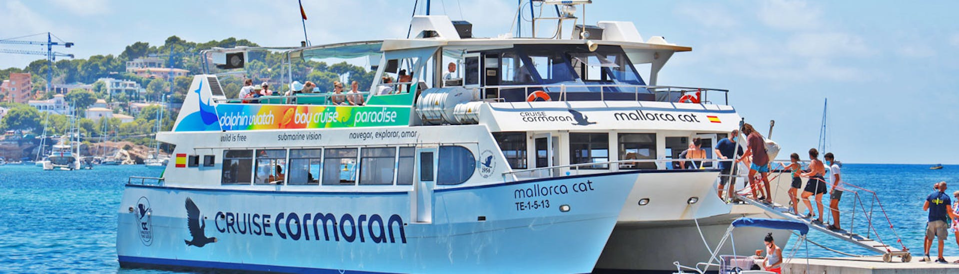 Our boat is ready to go so let's start the Boat Trip to the Malgrats and Toro Islands with Cruise Cormoran Majorque.