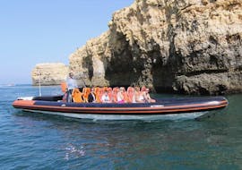 People aboard our boat during a Boat Trip to the Caves of the Algarve with Dolphin Watching with Vilamoura Watersports Centre.
