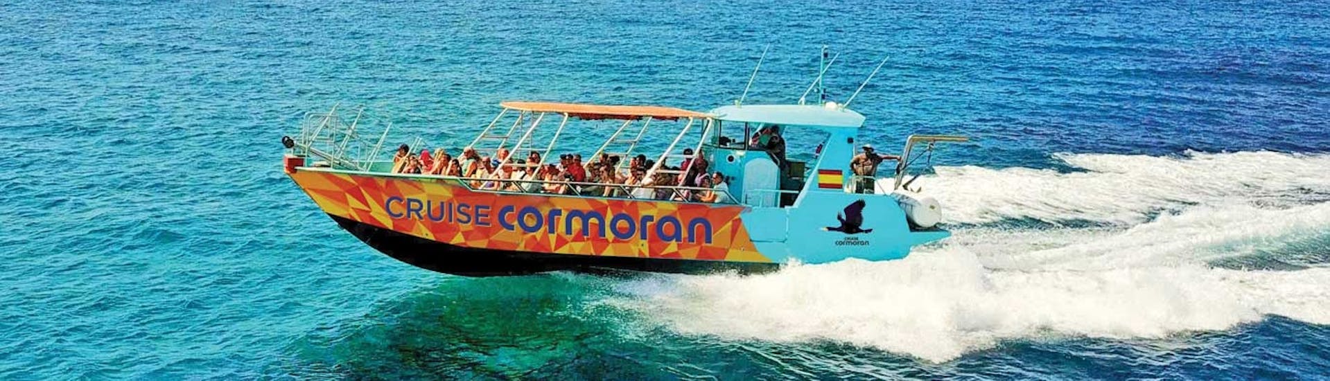 The Explorer boat during a Boat Trip from Palma to Cabrera Island with Swimming with Cormoran Cruises Paguera.