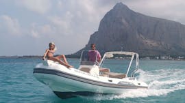 View over the boat of our RIB Boat Rental in San Vito Lo Capo (up to 6 people) with Nautical Service San Vito lo Capo.