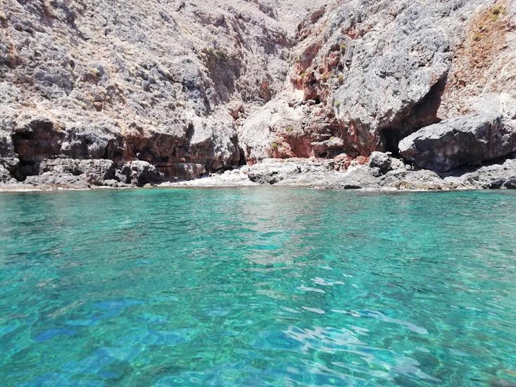 On the coast during the Private Boat Trip to the Balos Lagoon & Antikythira from Kissamos with Chania Balos Cruises.