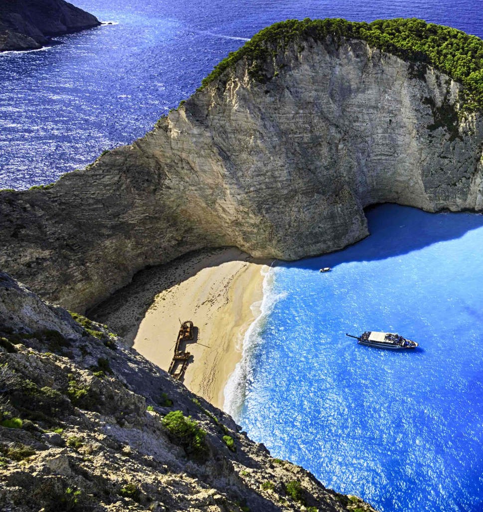 Private Boat Trip to the Keri Caves and the Shipwreck from Traventure Zakynthos.