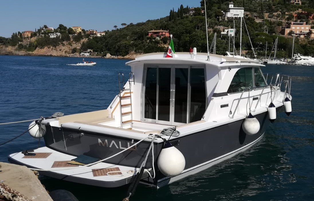 The boat Malù during the Private Boat Trip to Elba Island with Lunch & Snorkeling with La Favorita sul Mare Argentario.