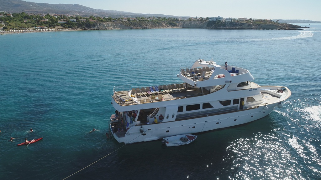 The Sea Star on its All-inclusive Cruise from Latchi to the Blue Lagoon & Paphos with Paphos Sea Cruises.
