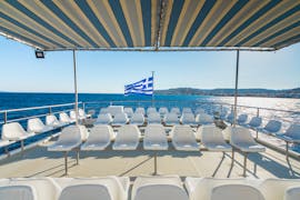 Auf unserem Boot während der Bootstour nach Nisyros mit Vulkan-Tour ab Kardamena mit Sail Away Kos.