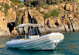 Picture of a RIB boat from the RIB boat rental service from Marina Yachting Cefalù up to 15 people with licence.