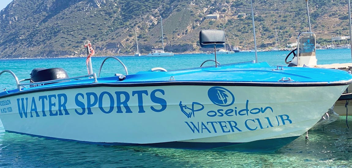 Vista dell'imbarcazione che si ottiene durante il noleggio di una barca sull'isola di Kos (fino a 5 persone) con Water Club Poseidon Kos