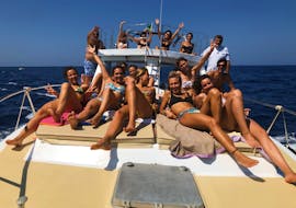 Picture of a group of people on a boat from San Vito Sea & Sub Service during the Private Boat Trip to Riserva dello Zingaro and Faraglioni of Scopello.