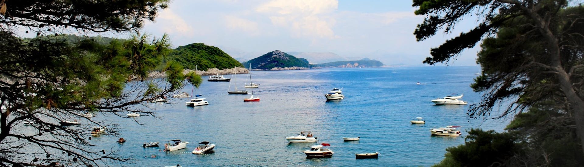 Foto van het strand van Sunj tijdens de boottocht naar Sunj, Kolocep en de Blauwe Grotten met Dubrovnik Islands Tours.