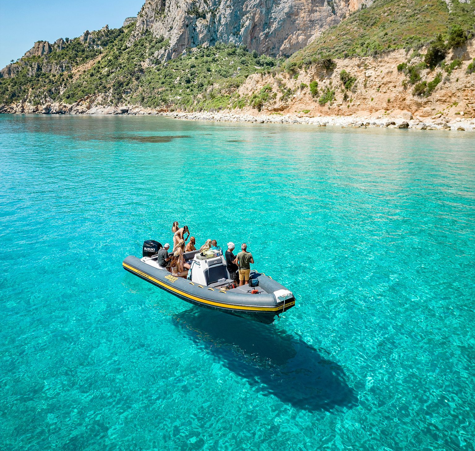 Picture of a RIB boat from the RIB boat rental service from East Coast Sardinia Excursion up to 6 people.