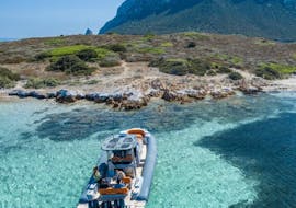 Our RIB boat is headed to Tavolara during the Boat Trip from Olbia to Tavolara Island with Snorkeling with Controvento Charter Olbia.