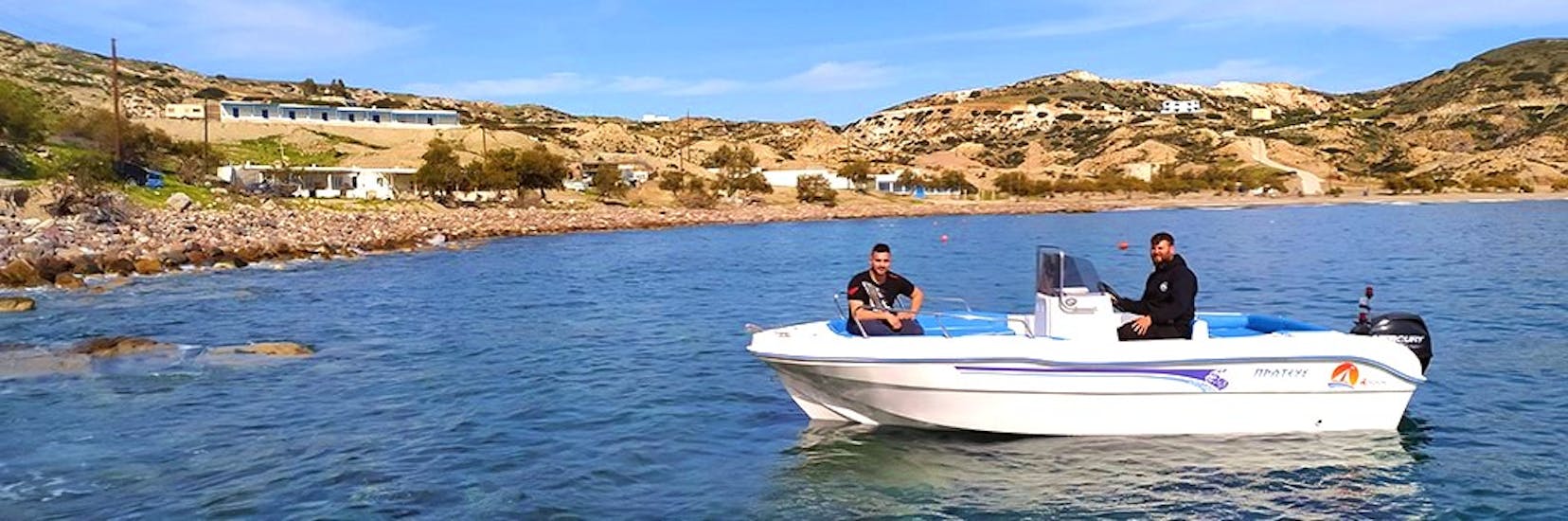 Boat Rental from Agia Kiriaki around Milos (up to 6 people).