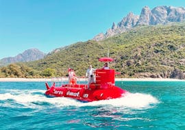 Picture of the boat during the Semi-Submarine Trip to the Calanques of Porto or Castagna Natural Park with Corse Émotion.