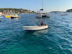 Beautiful boat during the Boat Rental in Hvar (up to 5 people) with Boka Boats Hvar.