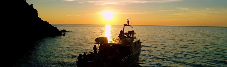 View during the Sunset Boat Trip to Piana with Swimming with Isula Croisières.