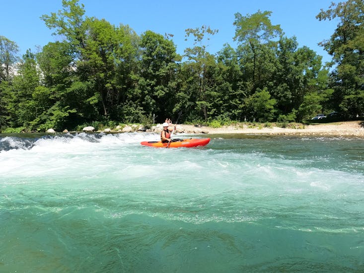 Picture of a man during the Kayaking on the Sava River in Bled with Fun Turist Bled.