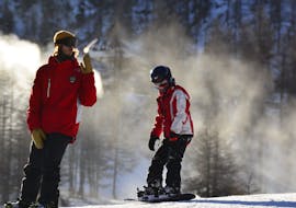 Snowboardlessen voor kinderen (5-15 jaar) voor Gemiddelde boarders met Scuola Sci Nazionale Pragelato.