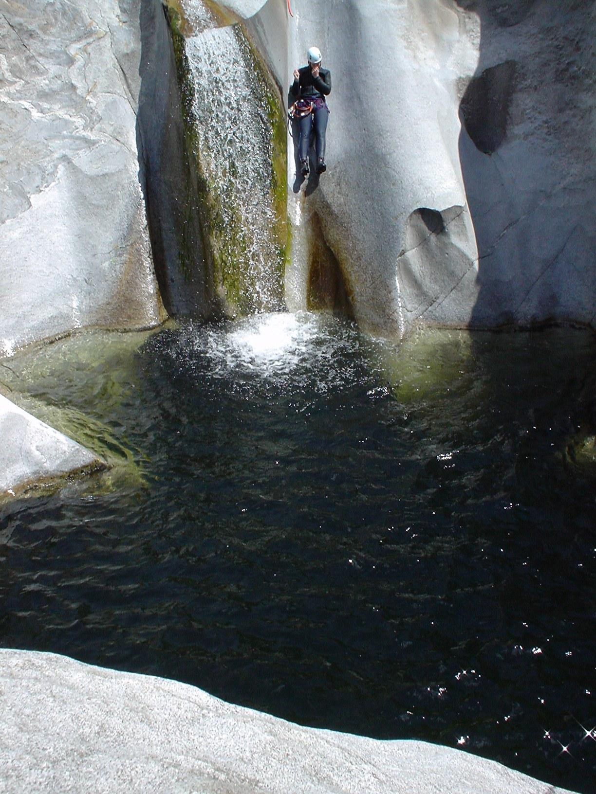 Sliding down the waterfall, White Mountain