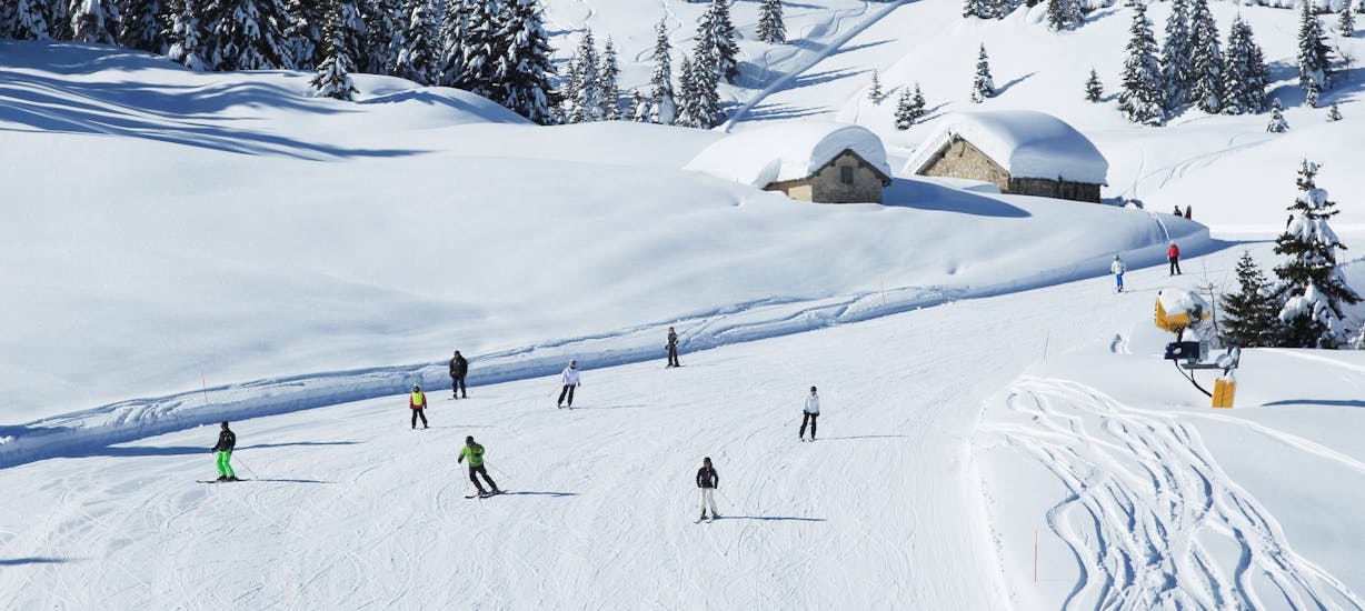 Slopes where the Private Adult Snowboarding Lessons for All Levels with Scuola Italiana Sci Folgaria-Costa take place.