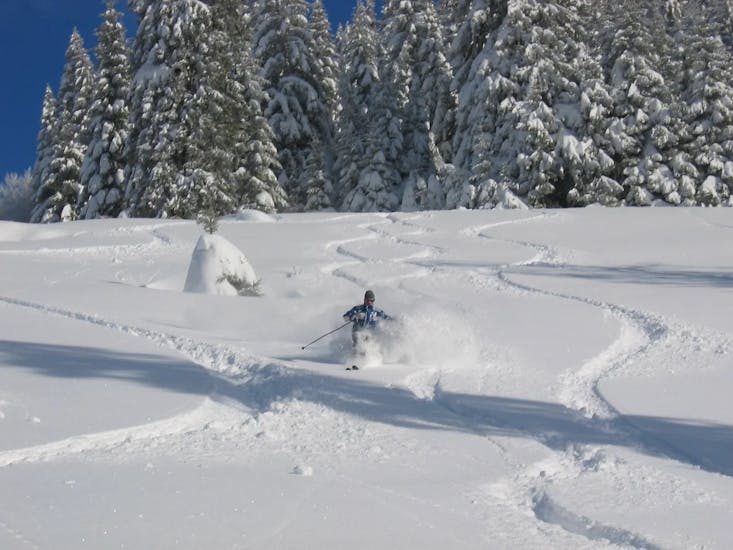 Photo of a skier during his Adult Ski Lessons (from 14 y.) for All Levels.