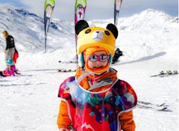 A toddler during the Kids Ski Lessons "Baby Ski" (2-3 y.) with Prosneige Val Thorens & Les Menuires.