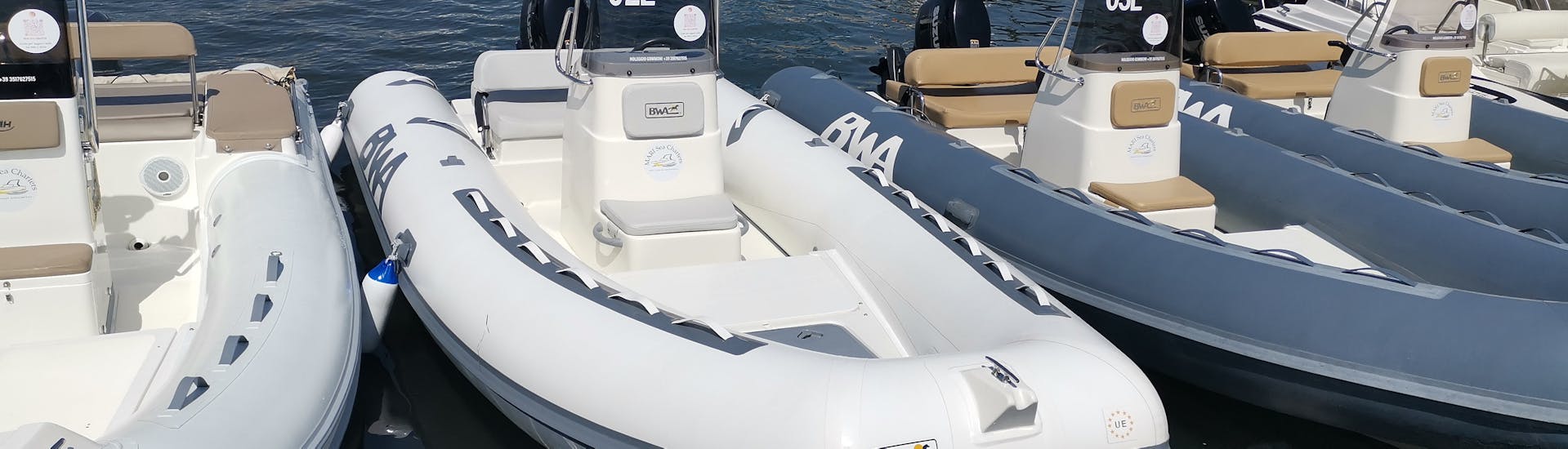 Boat from the RIB Boat Rental in Olbia (up to 6 people) with MARI Sea Charters Olbia.