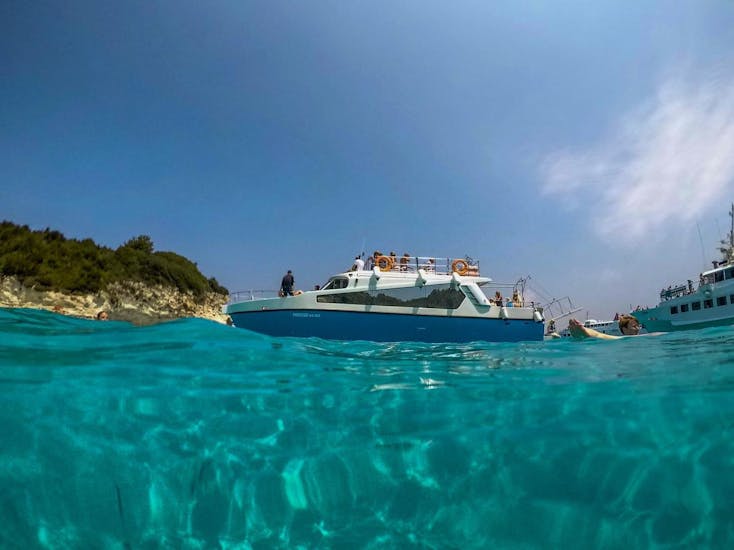 Boat of Kavos Cruis in the Blue Lagoon.