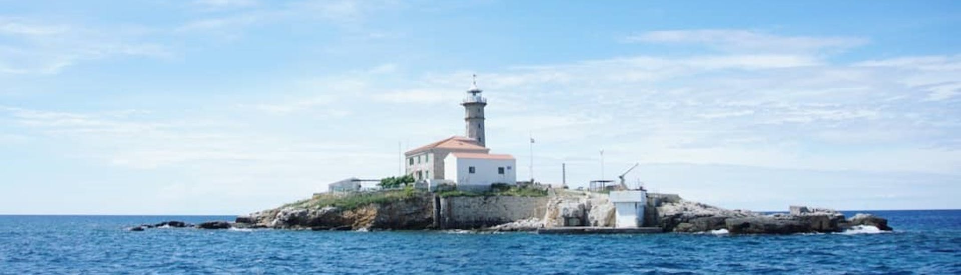 A sight seen during the Speedboat Trip to Pirate Cave & Red Island with Boat Excursions Tonka Rovinj.