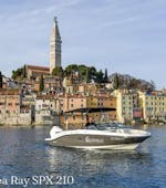 The Sea Ray SPX 210 boat during a boat Rental in Rovinj (up to 12 people) with Rent A Boat.