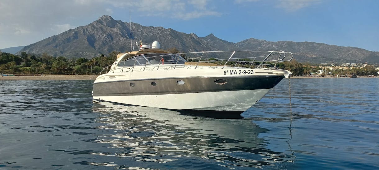 Picture of a boat of Royal Catamaran Marbella during a private trip.