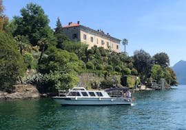 View of Isola Madre during the Boat Transfer from Baveno to Isola Madre, Isola Bella and Isola dei Pescatori with Summer Boats Baveno.