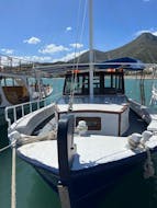 L'avant de notre bateau que vous allez utiliser lors de l' Excursion en bateau dans la baie de Mirabello jusqu'à Spinalonga avec escale avec Indigo Cruises Elounda.