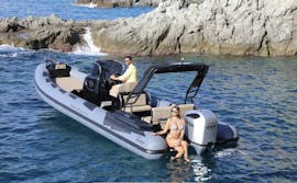 One of the RIB boats from Dream Rental Boat from the RIB Boat Rental in Porto Rotondo (up to 10 people) with Licence.