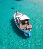 Gita in barca da Portinatx a Cala Xarraca  e bagno in mare con Nautipic Ibiza.